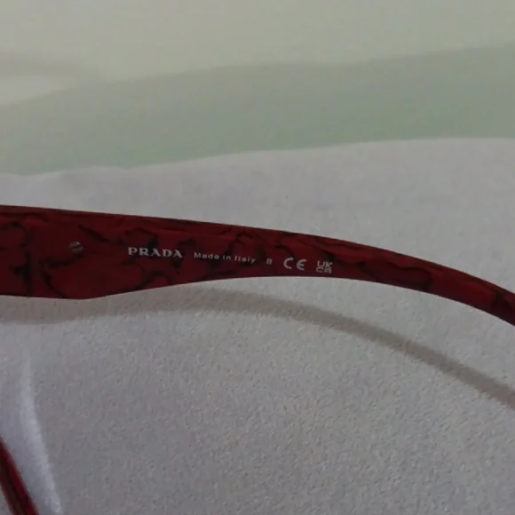 Authenric Prada 09ZV Women's Bold Red Glasses NWOT - Picture 4 of 8